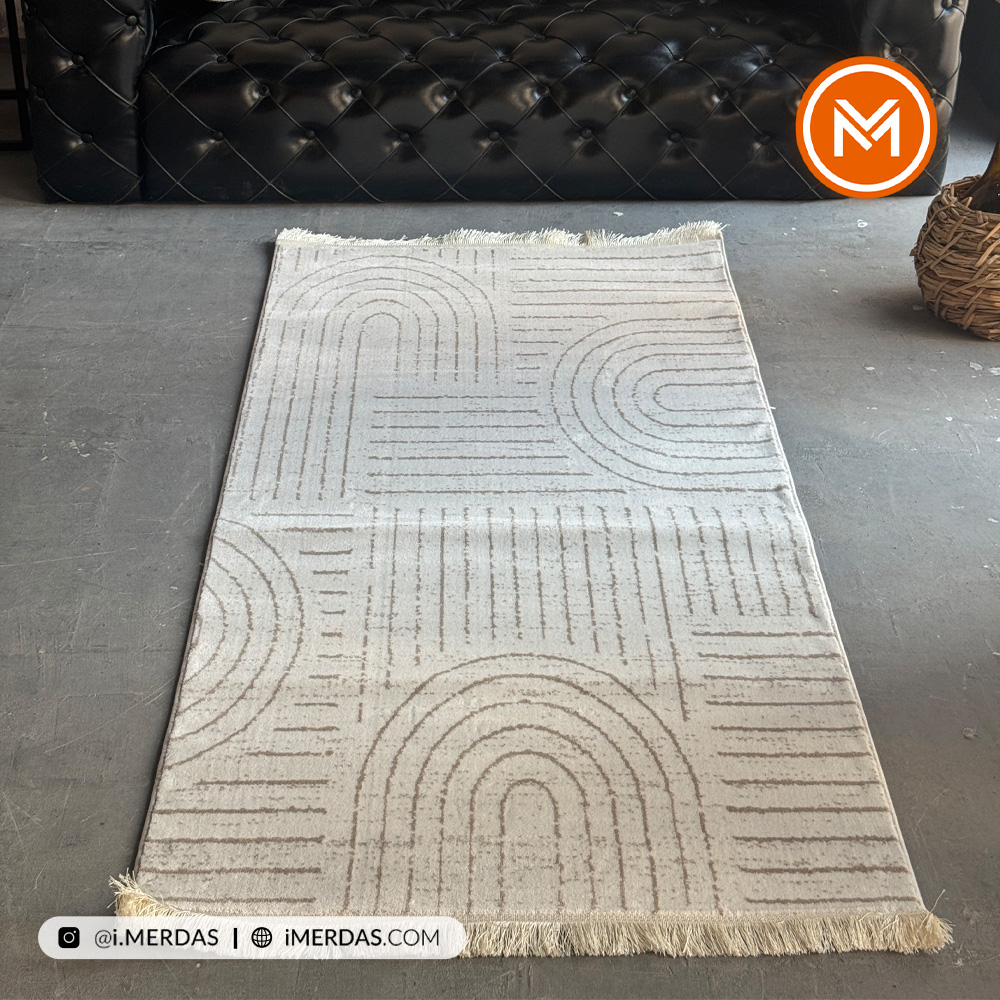 فرش کناره کد 41339 زمینه کرم بژ